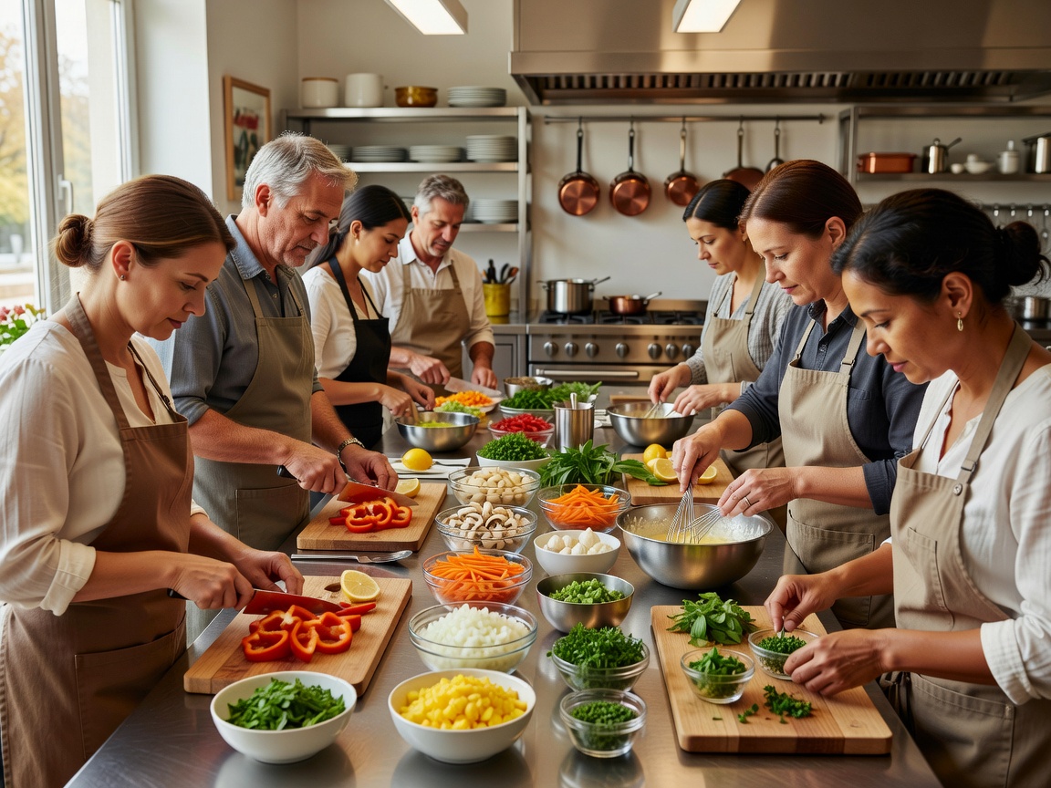 Hands-on cooking class with prepared ingredients